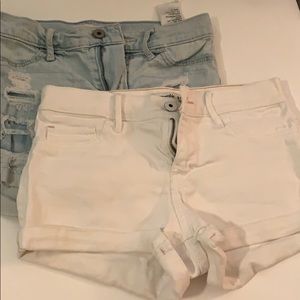 Ripped jean shorts